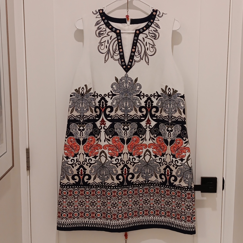 NWT, Laundry by Shelli Segal Embellished Shift Dress